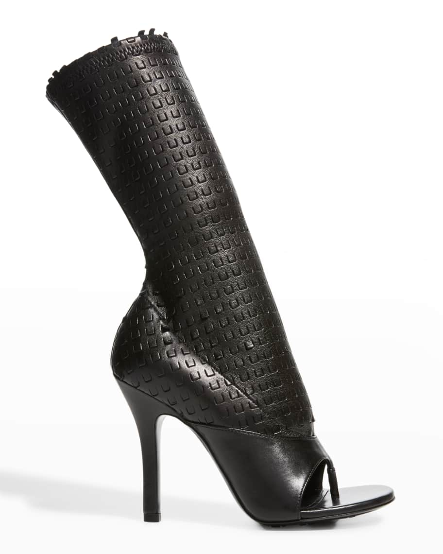 Givenchy 105mm Stretch Napa Topstitch Thong Boots | Neiman Marcus