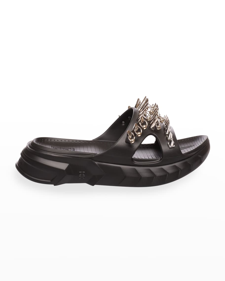 spiked slide sandals