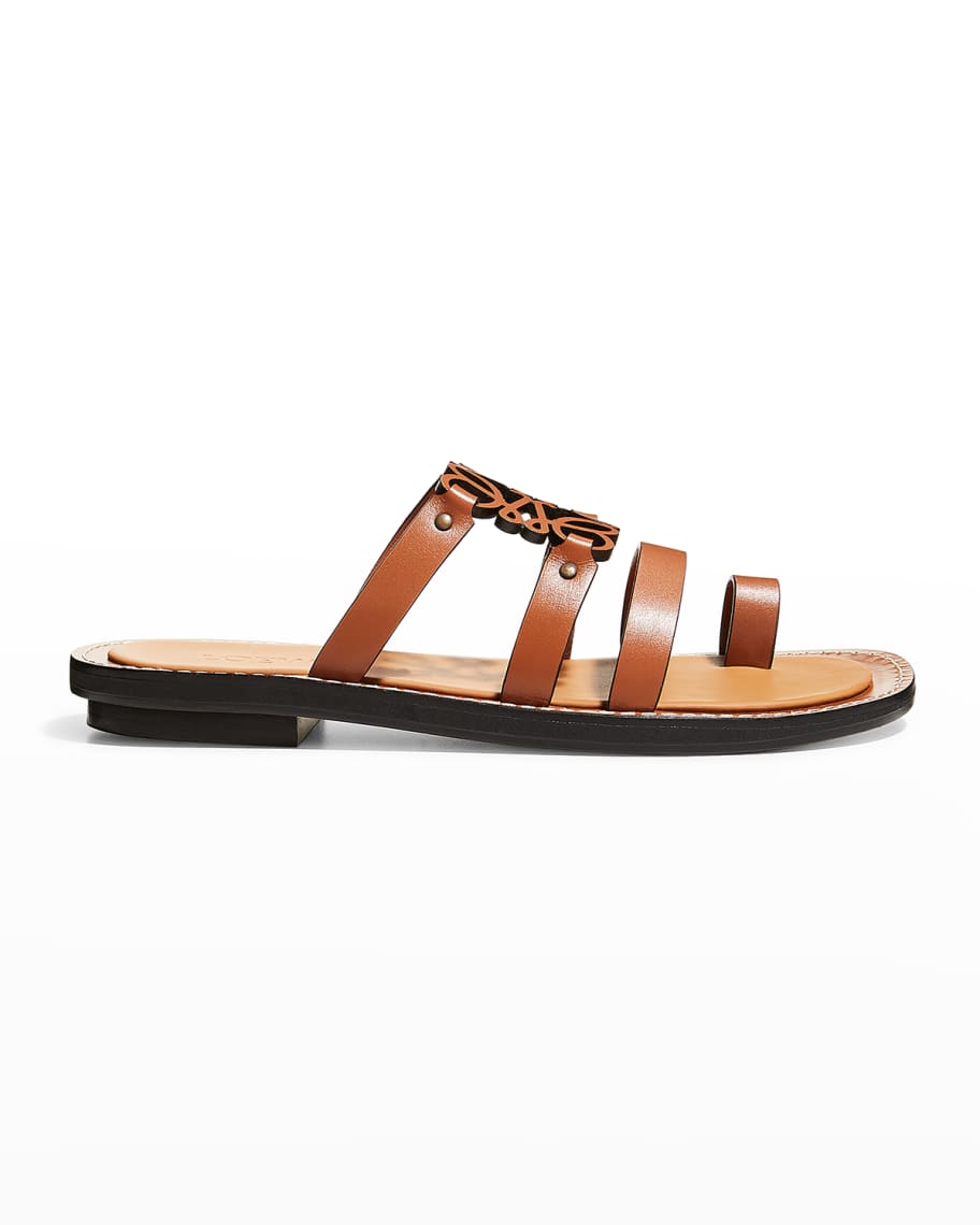 Loewe Leather Anagram Mule Sandals | Neiman Marcus