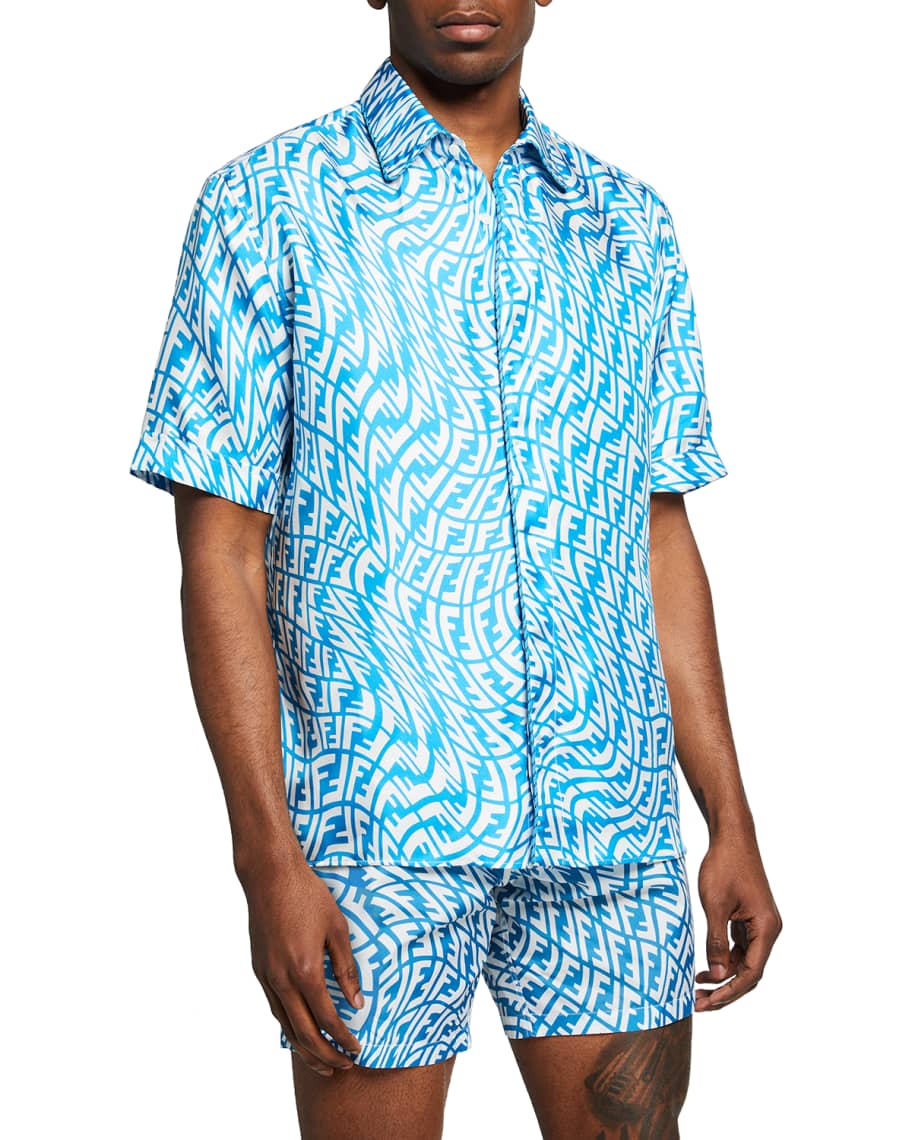 石見銀山 Fendi FF フェンディ ヴァーティゴ シルクツイルシャツ