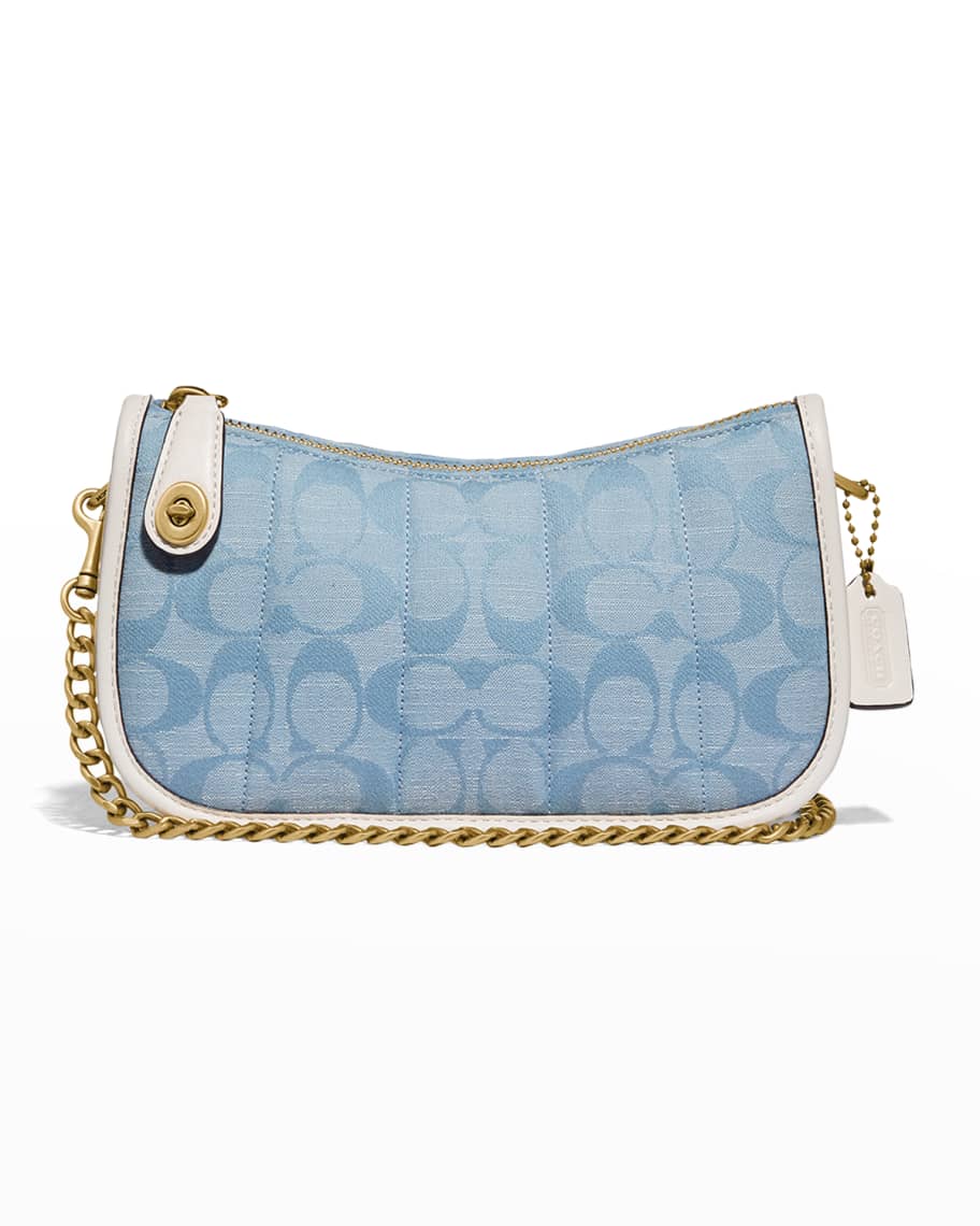 Swinger bag in signature jacquard blue Outlet