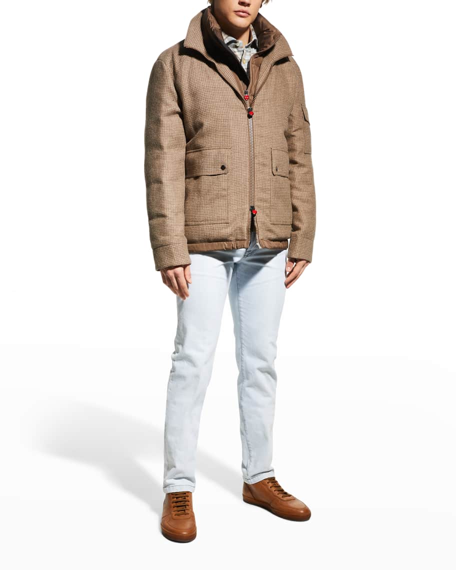 Kiton Men's Houndstooth Bomber Jacket w/ Bib Neiman Marcus