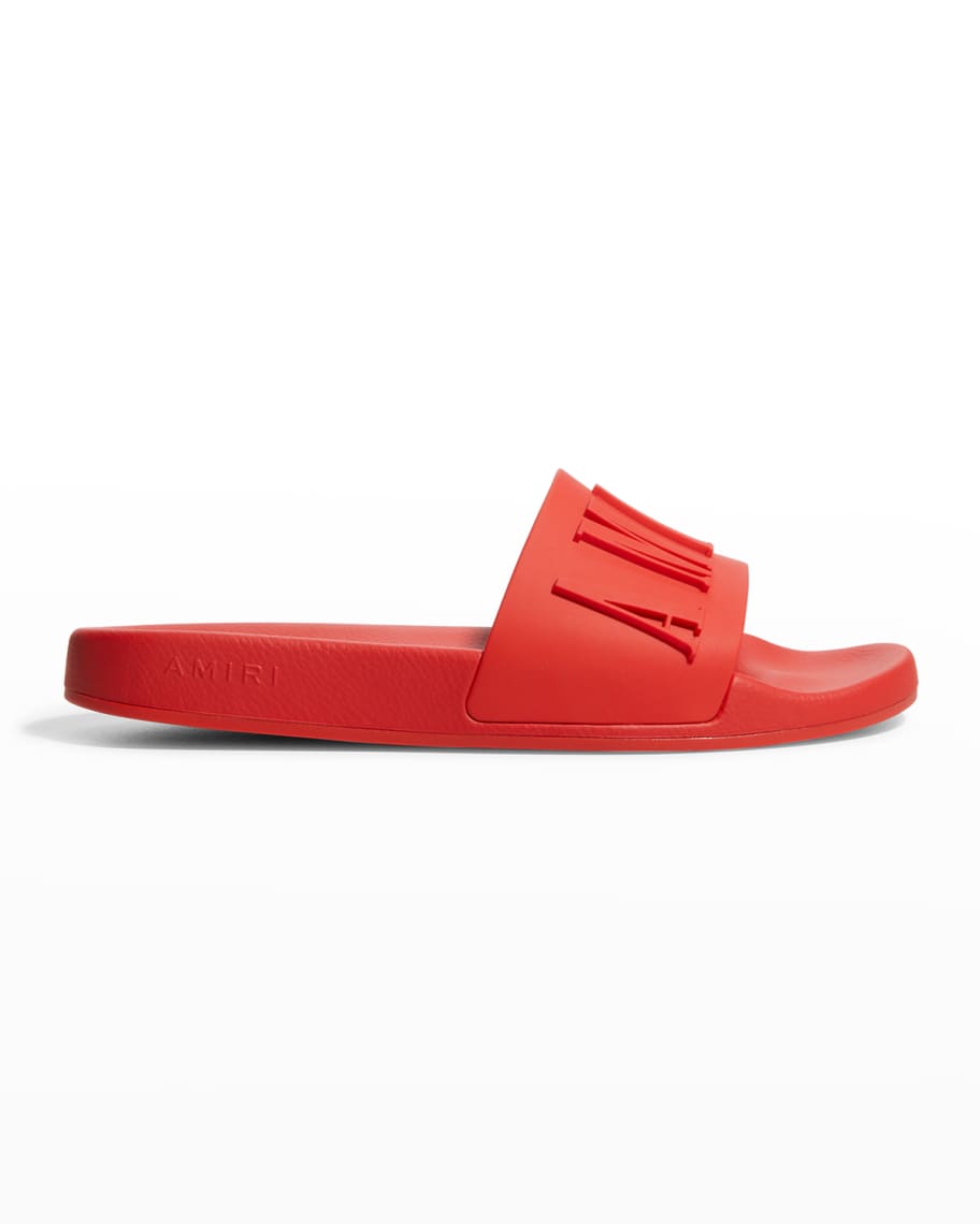 Amiri Men's Logo Pool Slide Sandals | Neiman Marcus