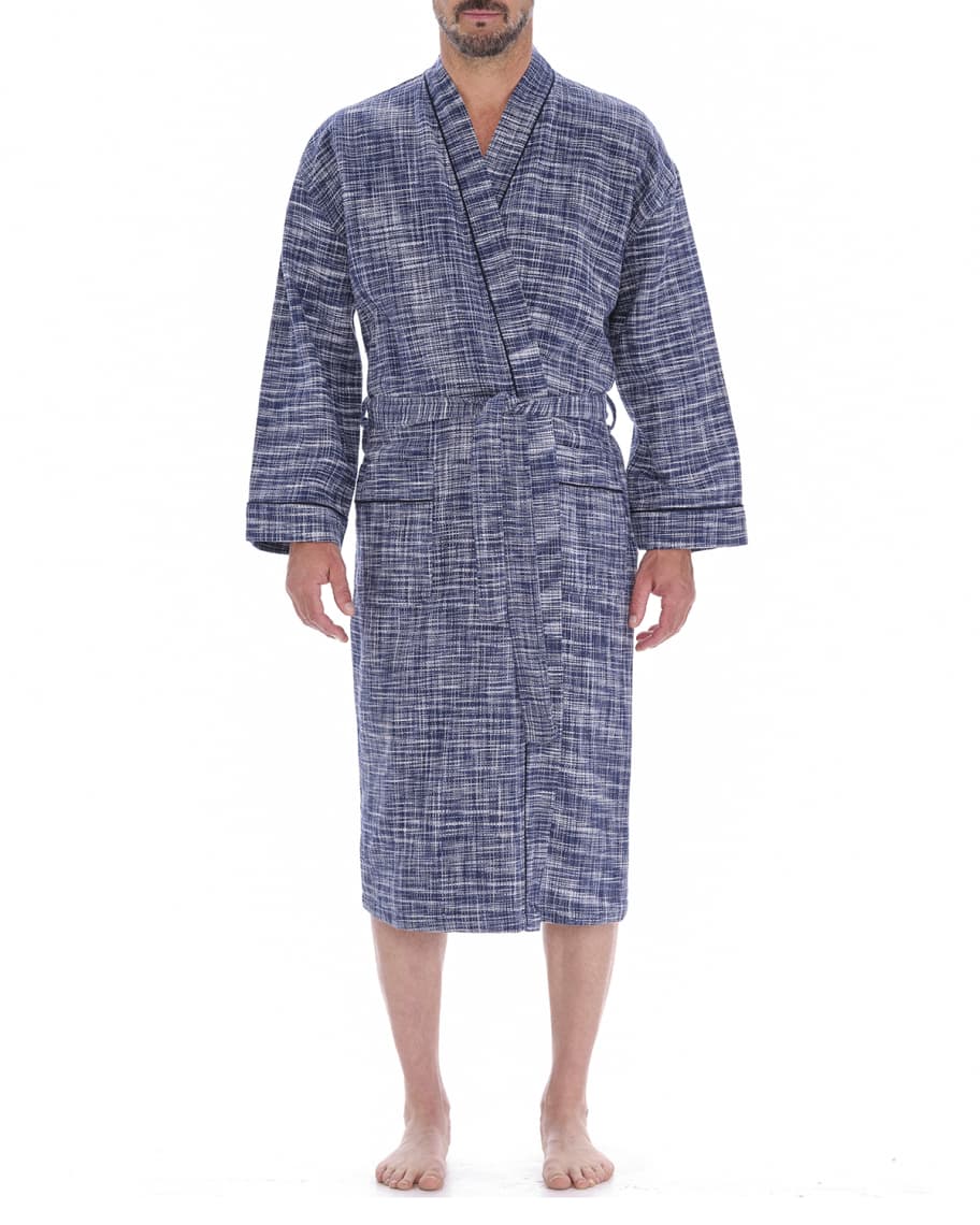 Majestic Waffle Knit Robe in Black - Regulars