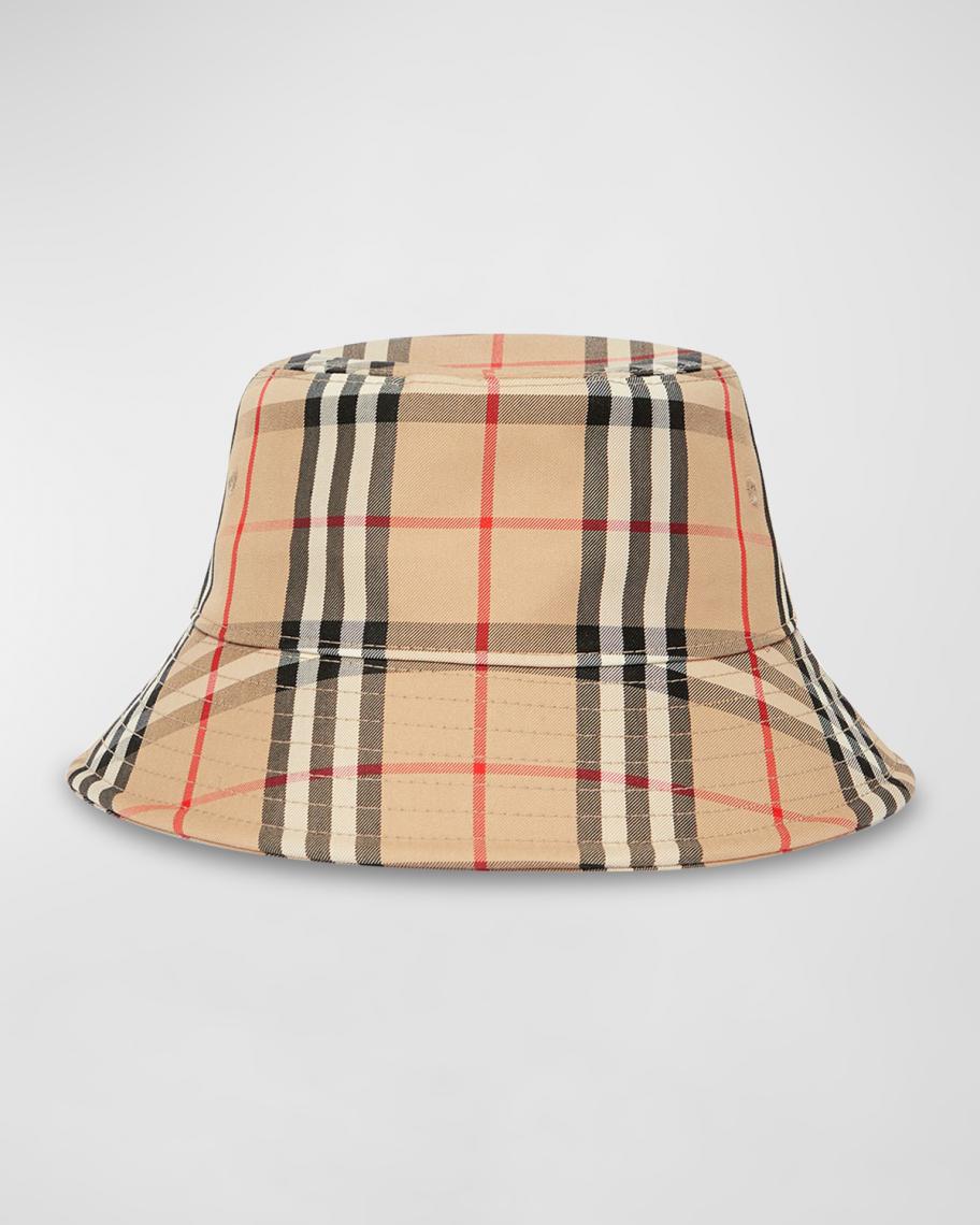 Burberry Check Print Twill Bucket Hat MEDIUM Check EKD Bucket Hat in Sand - Men | Burberry® Official main image 4