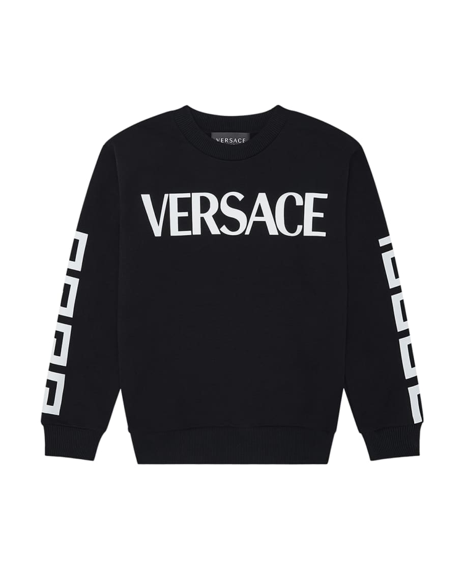 Versace Boy's Greca Logo Sweatshirt, Size 4-6 | Neiman Marcus