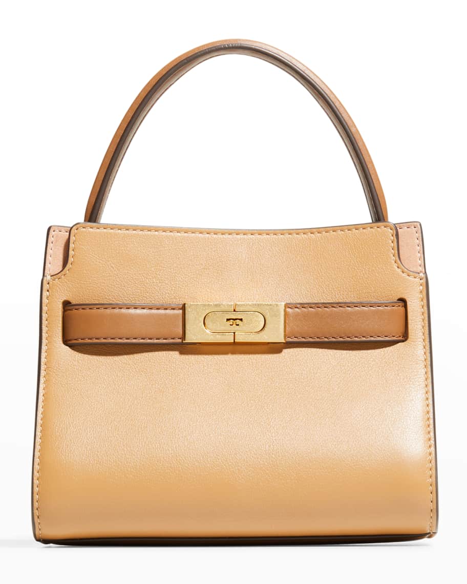 Tory Burch Lee Radziwill Whipstitch Petite Double Bag in Natural