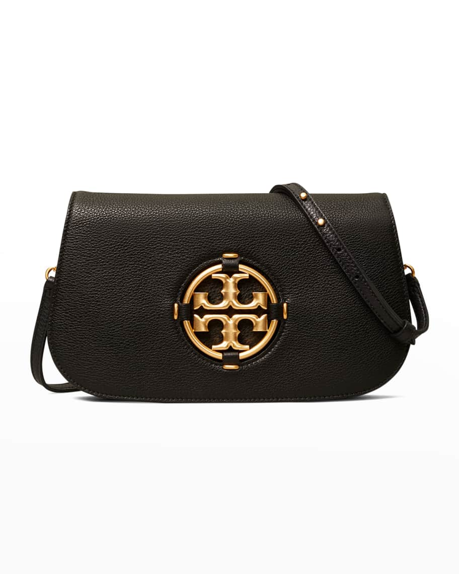 Tory Burch Miller Canvas & Leather Crossbody Bag In Natural