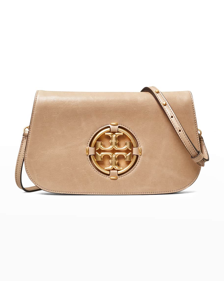 Tory Burch Miller Glazed Leather Clutch Crossbody Bag Neiman Marcus