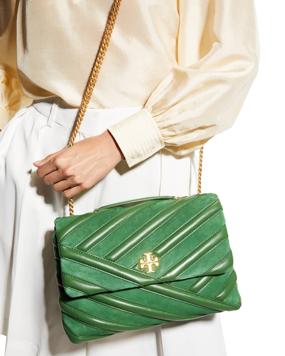 Tory Burch Kira Quilted Suede Shoulder Bag | Neiman Marcus