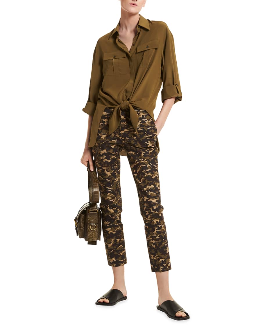 Michael Kors Collection Samantha Mini Camo-Print Pants | Neiman Marcus