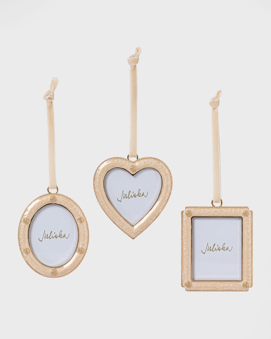 Juliska Berry and Thread Champagne Enamel Frame Ornaments, Set of 3