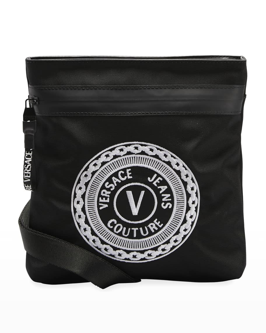 Versace Jeans Couture Men's V-Emblem Embroidered Crossbody Bag | Neiman ...