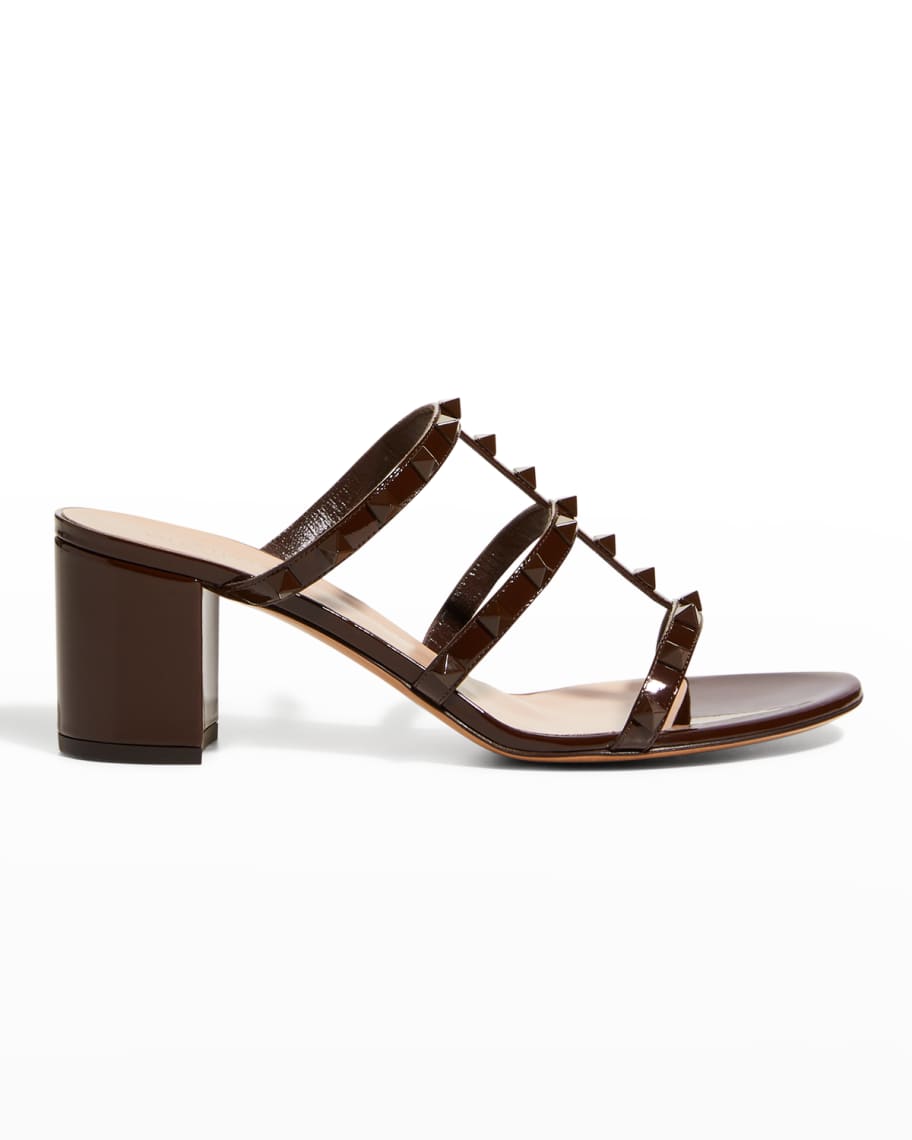 Valentino Garavani Rockstud Caged Slide Sandals | Neiman Marcus