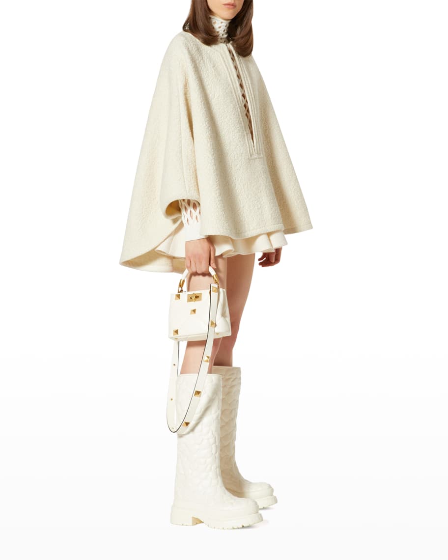 ポンチョ・ケープ Valentino Garavani Black Cashmere Cape VALENTINO GARAVANI - Fluffy Cashmere Blend cape | Leam Roma