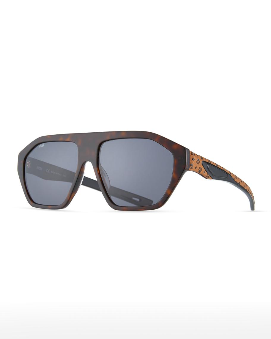 New Never Worn MCM Tortoiseshell Rectangular Sunglasses - Brown/Black One Size Rectangular Sunglasses Blue | MCM ®US main image 4