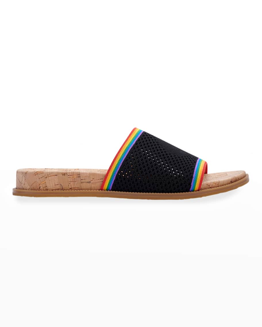 kate spade new york wren rainbow knit slide sandals | Neiman Marcus