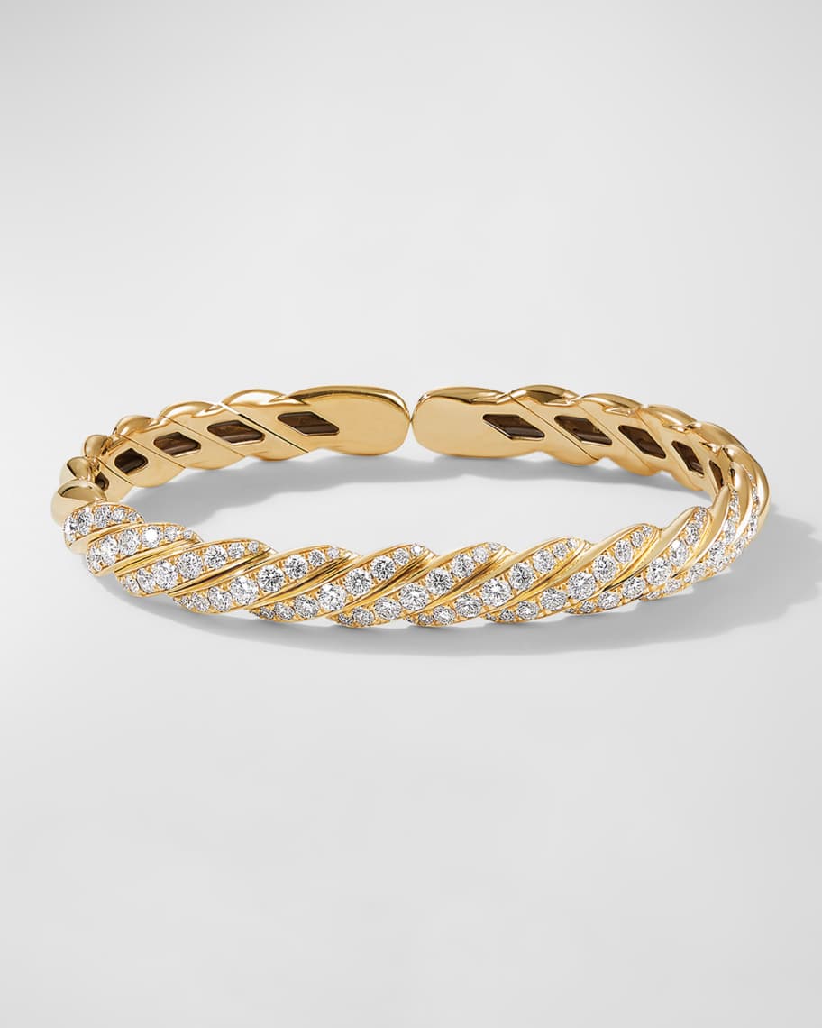 Roman Cuff Bracelet in 18K Yellow Gold, 7.5mm