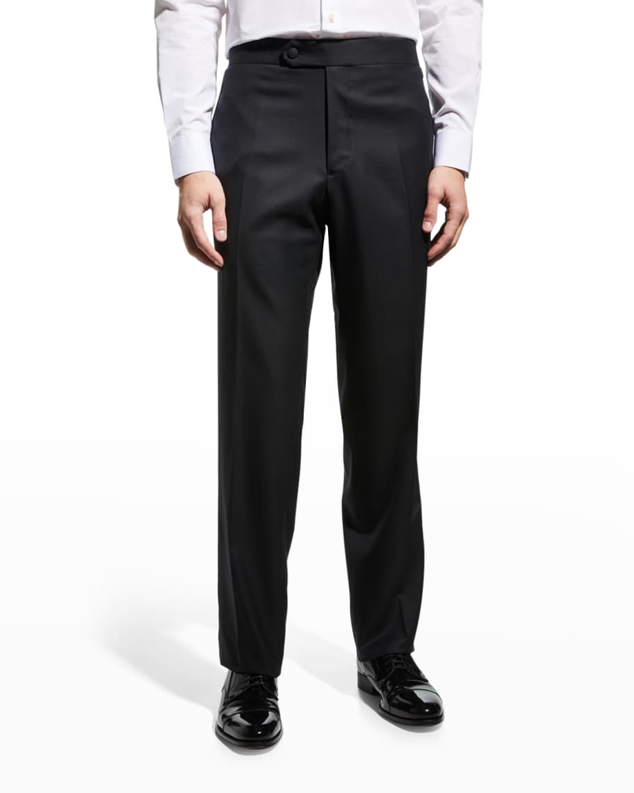 Stefano Ricci Men's Solid Satin Trousers | Neiman Marcus