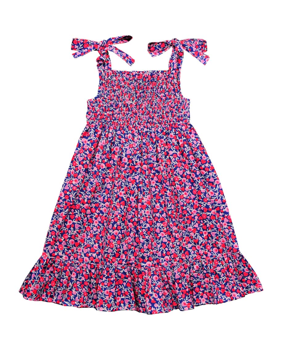Busy Bees Girl's India FloralPrint Smocked Sleeveless Dress, Size 12M12 Neiman Marcus
