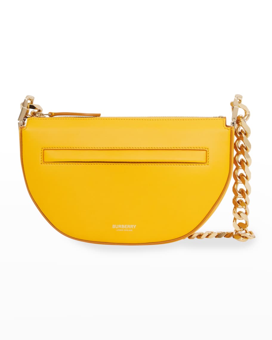 Burberry Olympia Zip Leather Chain Shoulder Bag, Marigold | Neiman