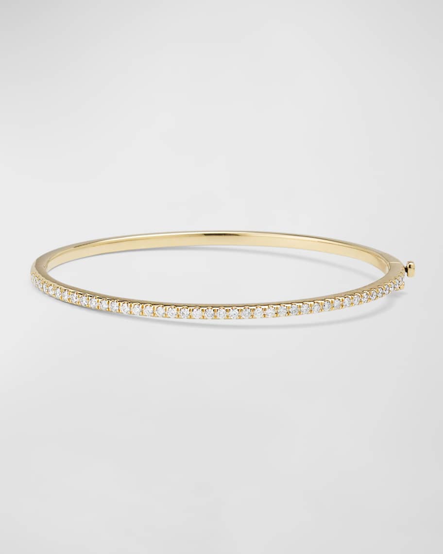 Sydney Evan 14K Yellow Gold Diamond Pave Bangle Neiman Marcus