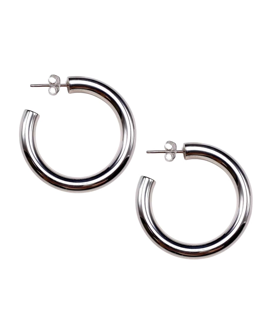 Dina Mackney Large Sterling Silver Hoop Earrings | Neiman Marcus
