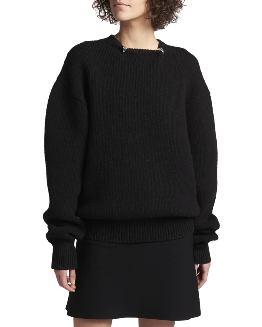 Bottega Veneta Shetland Ring-Collar Wool Sweater | Neiman Marcus