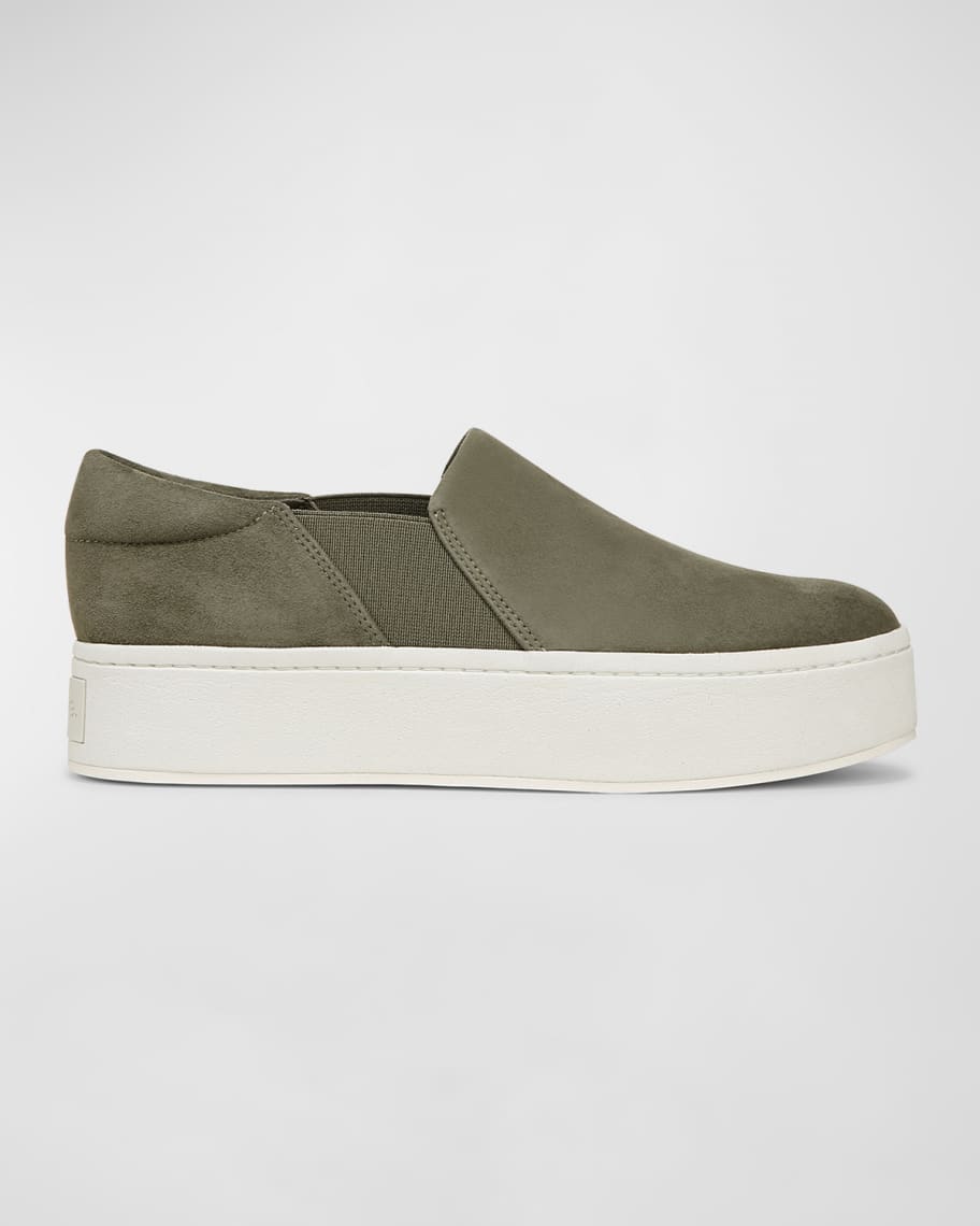 Vince Warren Suede Slip On Platform Sneakers Neiman Marcus