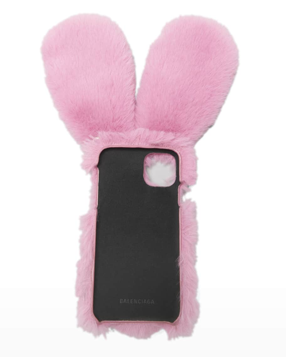 Balenciaga Bunny Ears Faux-Fur iPhone 12 Case/Crossbody Bag