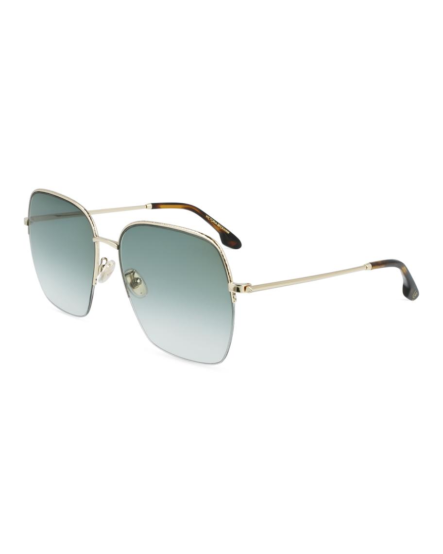 Victoria Beckham Hammered Oversized Square Metal Sunglasses  display picture 3