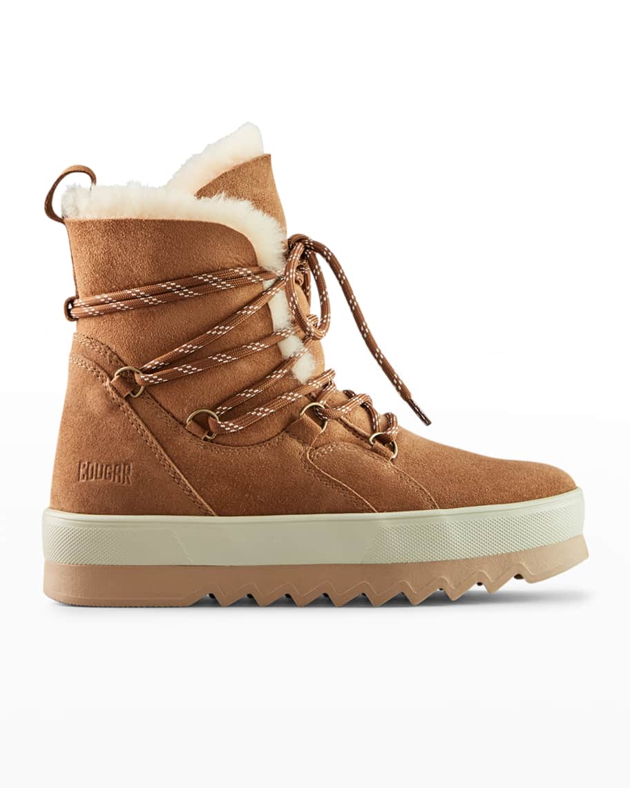 Cougar V Five L Suede Shearling Snow Booties Neiman Marcus