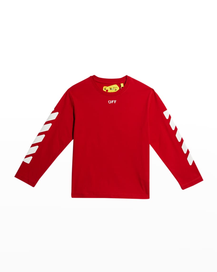 OffWhite Boy's DiagonalPrint Cotton TShirt, Size 410 Neiman Marcus