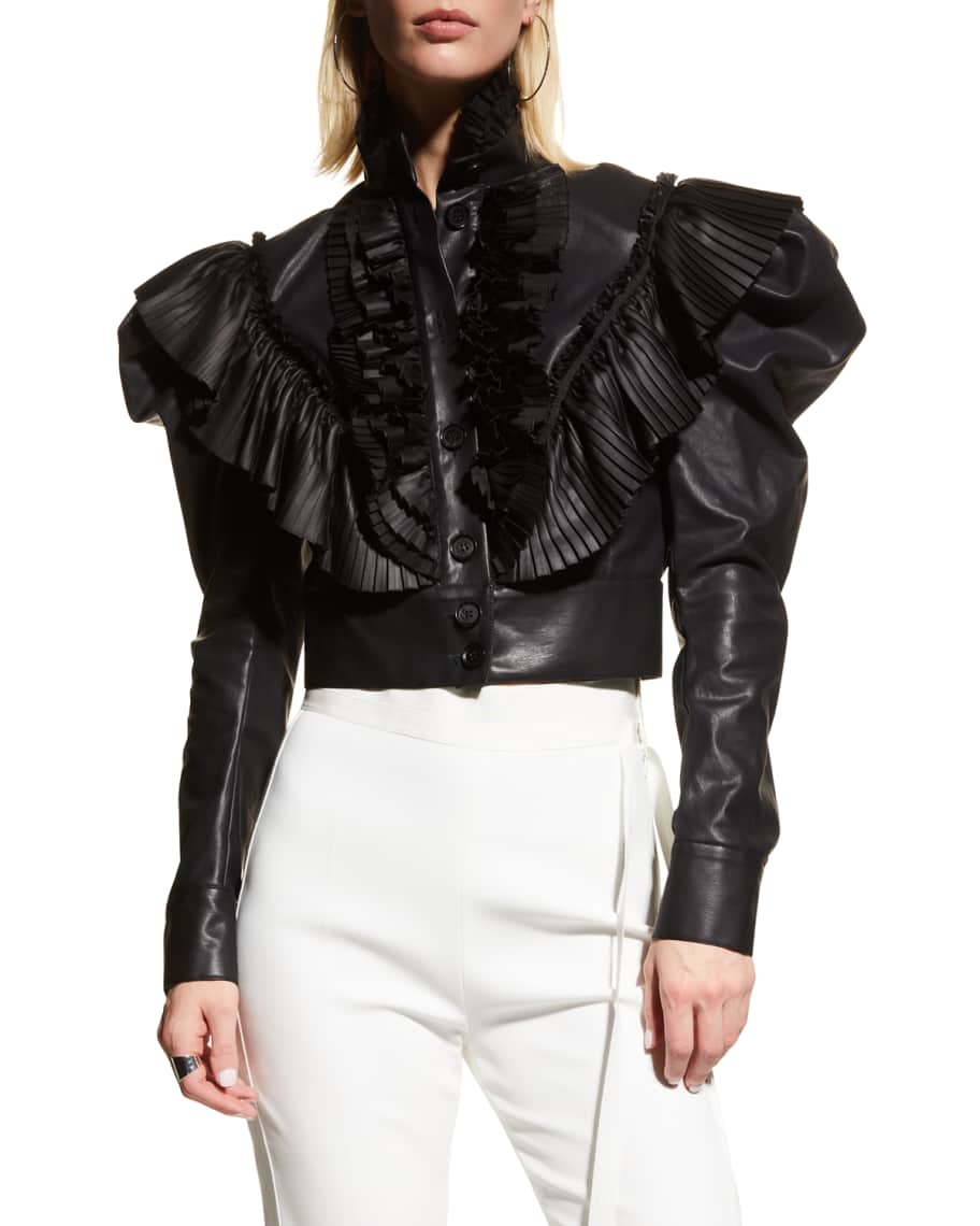 UNTTLD Victor Ruffle Waxed Denim Jacket