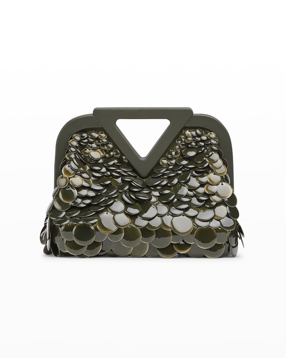 Bottega Veneta Triangle Metallic Sequin Clutch Bag | Neiman