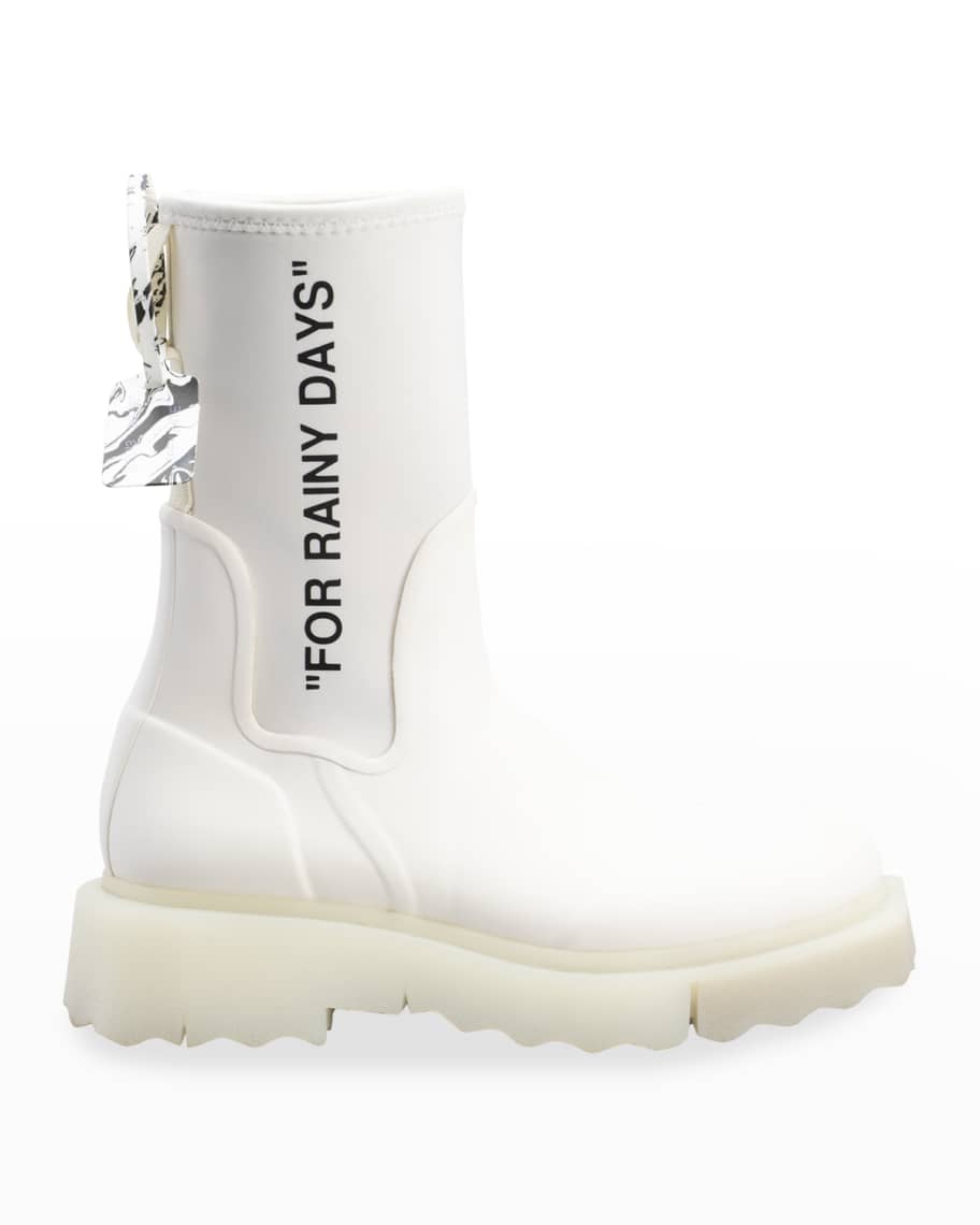 Off-White For Rainy Days Rubber Booties | Neiman Marcus