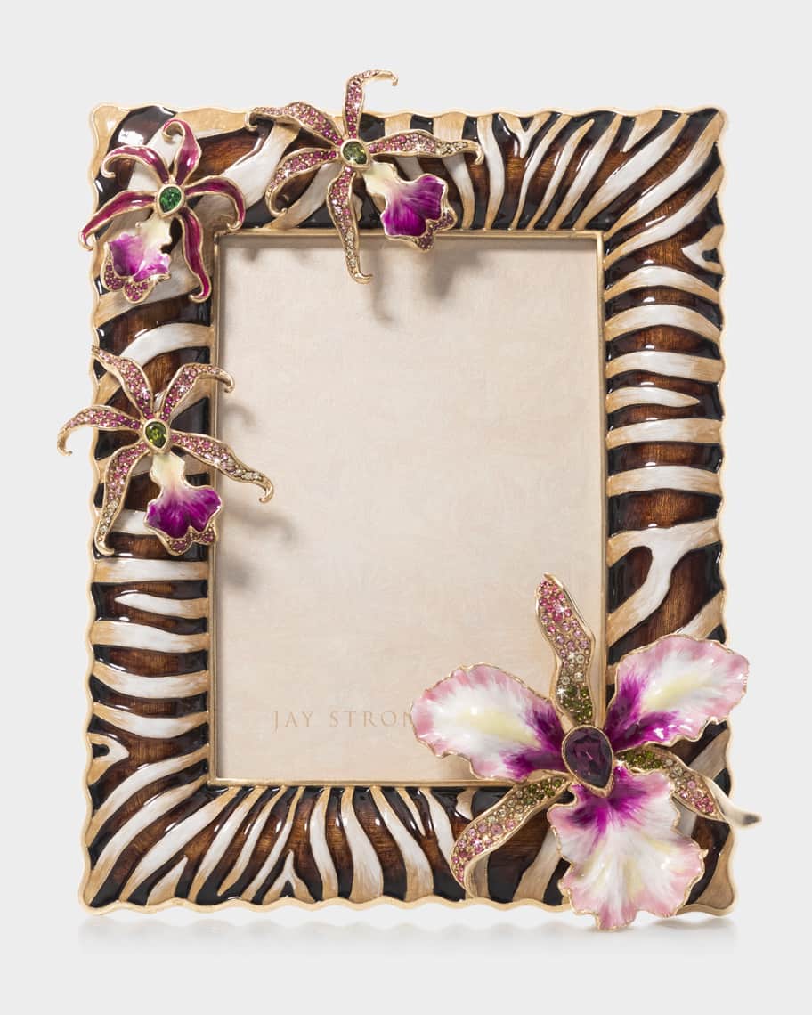 Jay Strongwater Zebra Orchid Frame, 5" x 7" Neiman Marcus