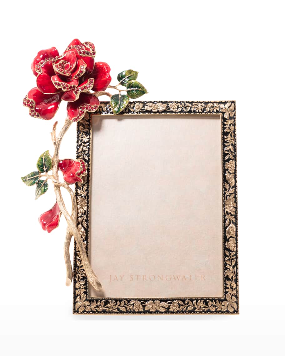 Jay Strongwater Night Bloom Rose 5" x 7" Picture Frame