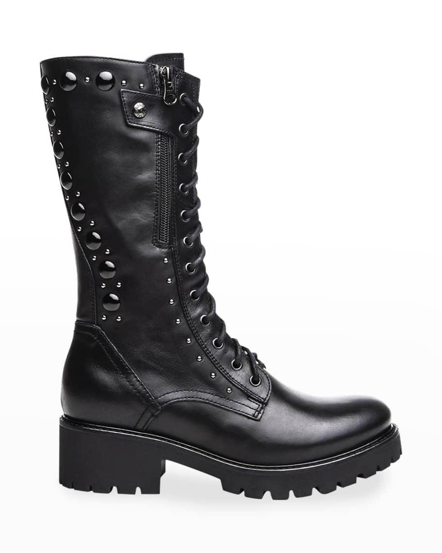 NeroGiardini Studded Combat Boots | Neiman Marcus