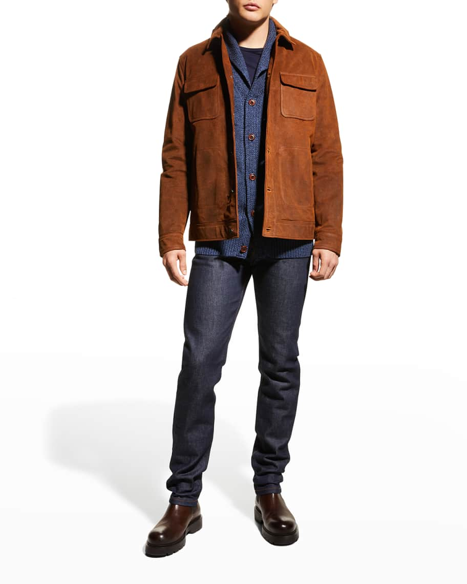 Peter Millar Men's Mountainside Suede Jacket | Neiman Marcus