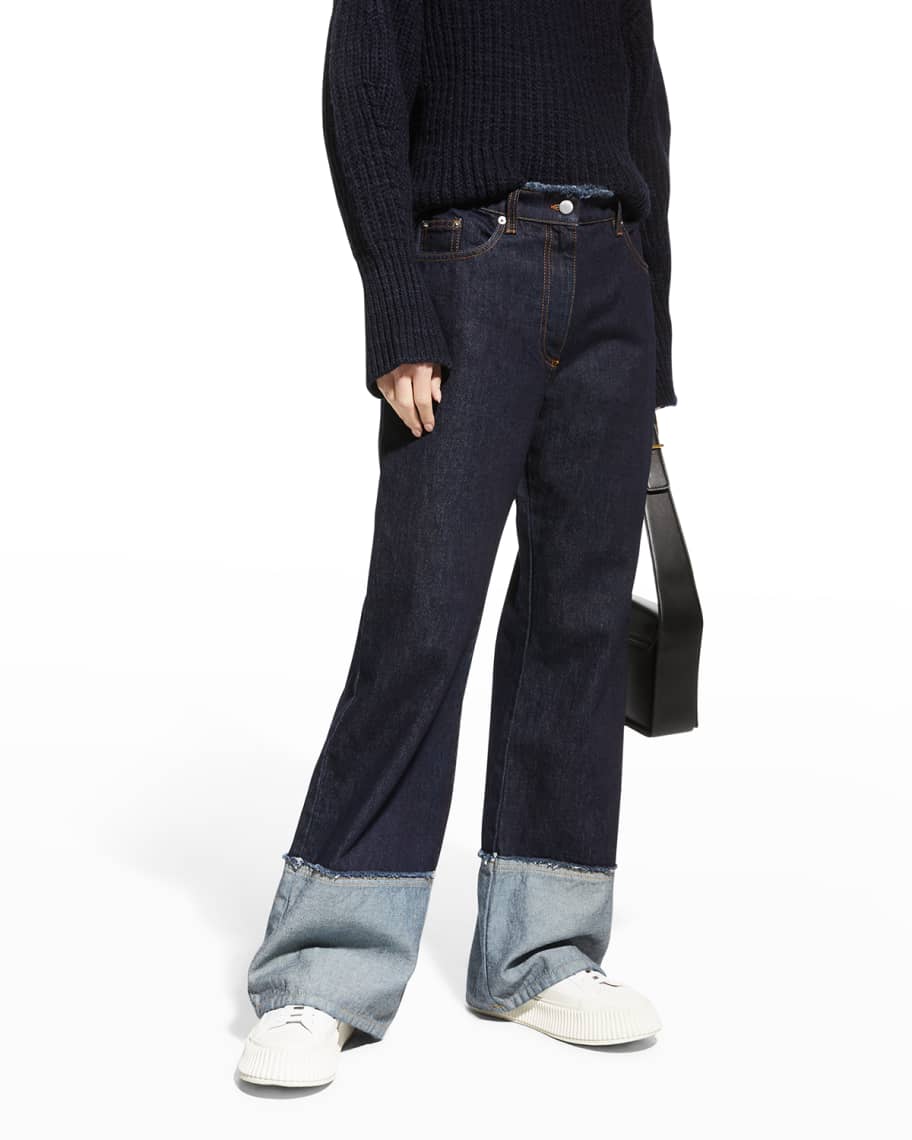 Raw Edge Wide Jeans