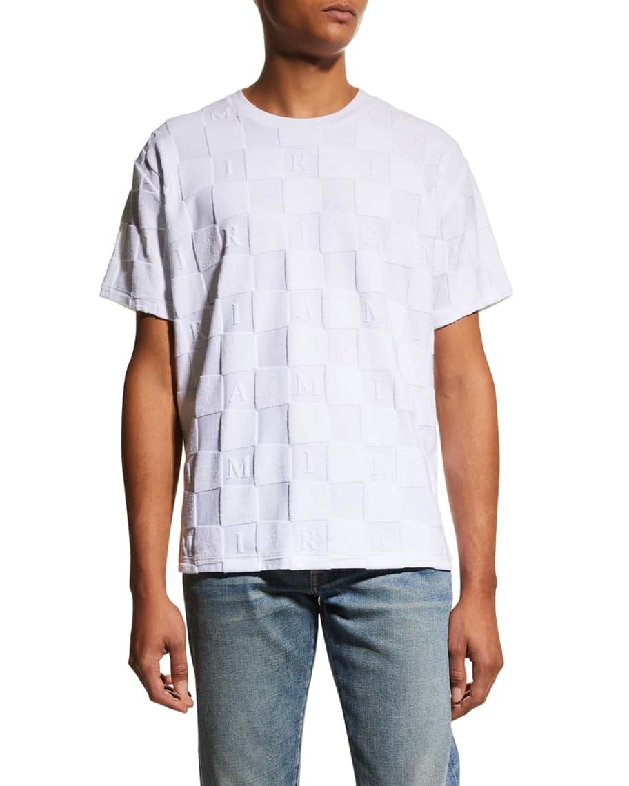 Amiri Men's Checkered Logo Towel T-Shirt | Neiman Marcus