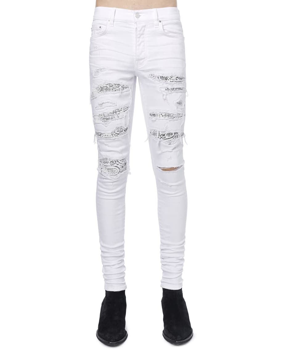 NTWRK - Amiri Paint Splatter Workmans Jeans White Pre-Owned