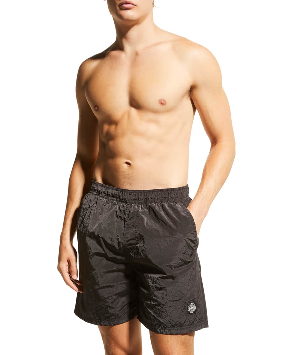 Stone Island Men's Metallic Swim Shorts | Neiman Marcus