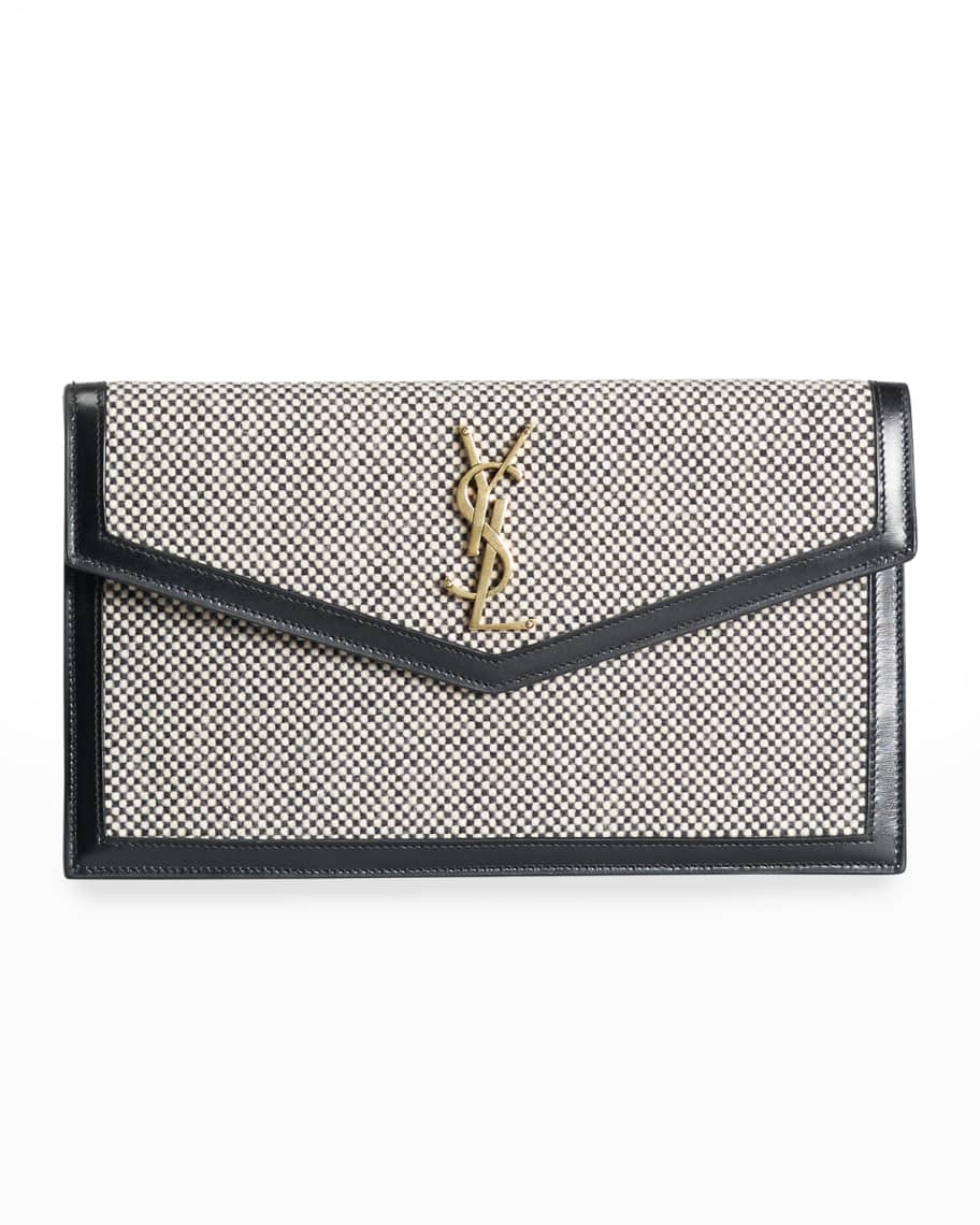 Saint Laurent Monogram Uptown Pouch - Neutrals Clutches, Handbags