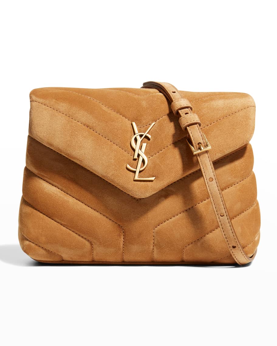 Saint Laurent Loulou Toy Quilted Suede Crossbody Bag