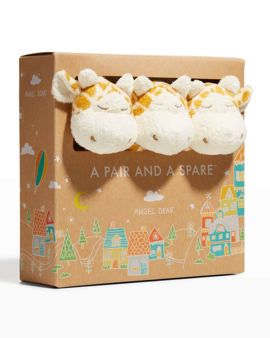 Angel Dear Pair and A Spare Tan Giraffe 3Pack Baby Blankets Neiman