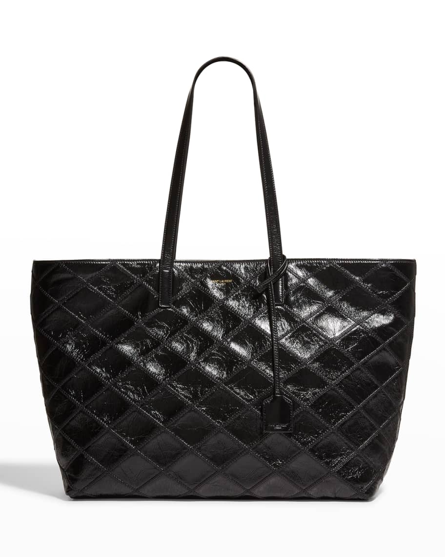 Saint Laurent East-West Quilted Shopping Tote Bag | Neiman Marcus