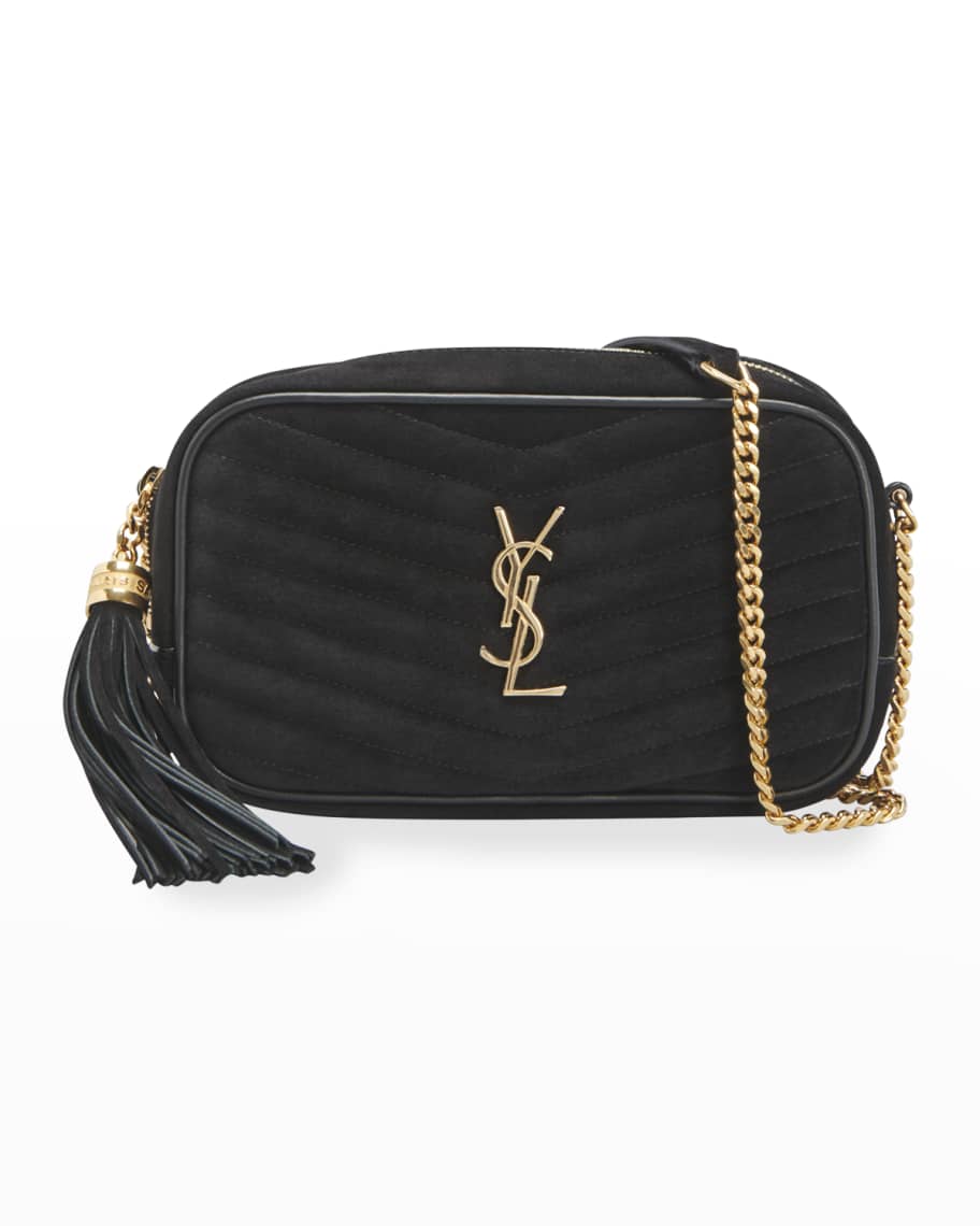 SAINT LAURENT Lou mini quilted textured-leather shoulder bag