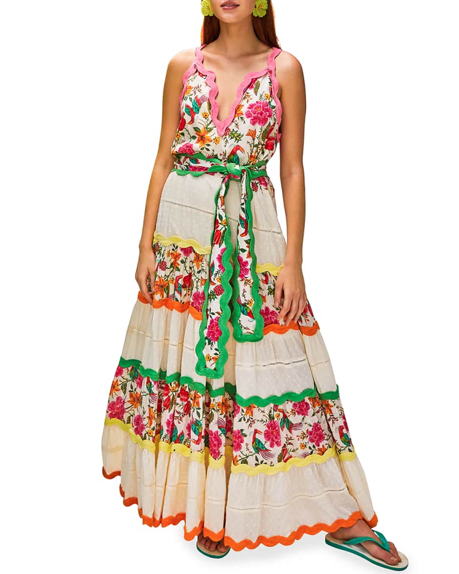 Farm Rio Toucans Garden Belted Maxi Dress | Neiman Marcus